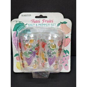 Vintage Hartin Tutti fruiti 3.5 Inch Salt and Pepper Set In Original Package